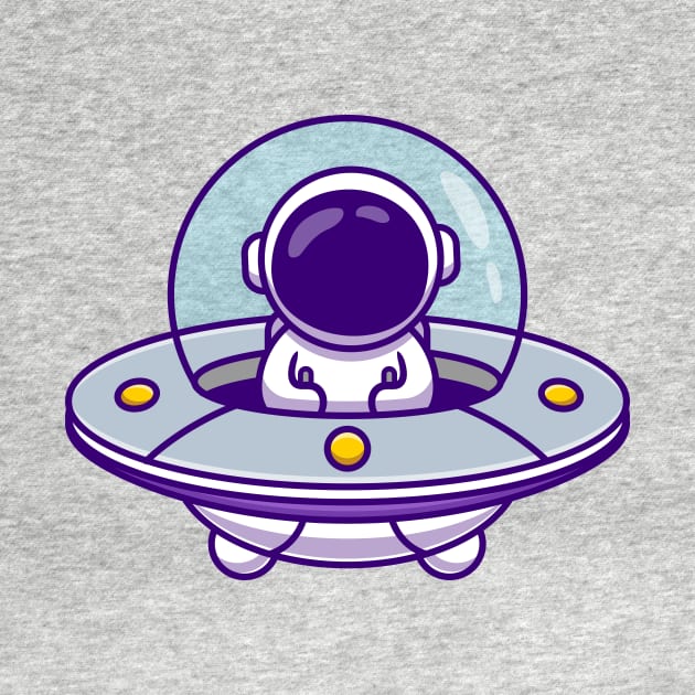 Cute Astronaut Driving Spaceship UFO by Catalyst Labs